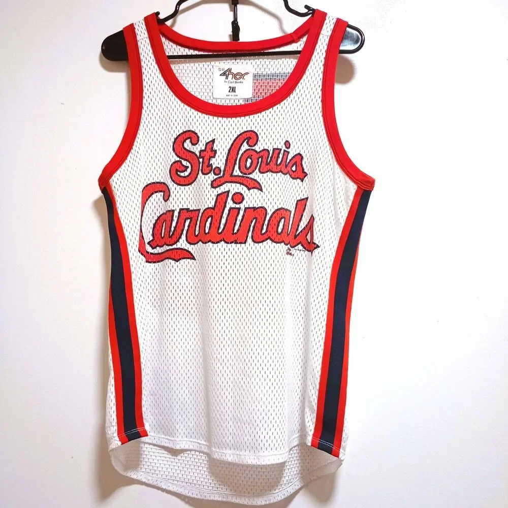 St Louis Cardinals Women's 2XL Mesh Tank Top Jersey Carl Banks G-III MLB